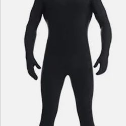 Black Full Body Jump Suit Zips Up Over Face