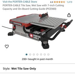 PORTER-CABLE Tile Saw, Wet Saw with 7-inch Cutting 