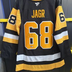 Jaromir Jagr Signed Pittsburgh Penguins Fanatics Authentic Jersey 