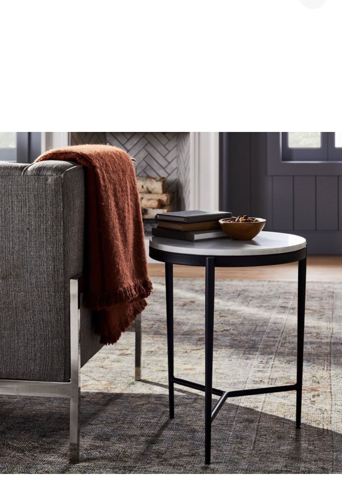 Round Marble End Accent Tables
