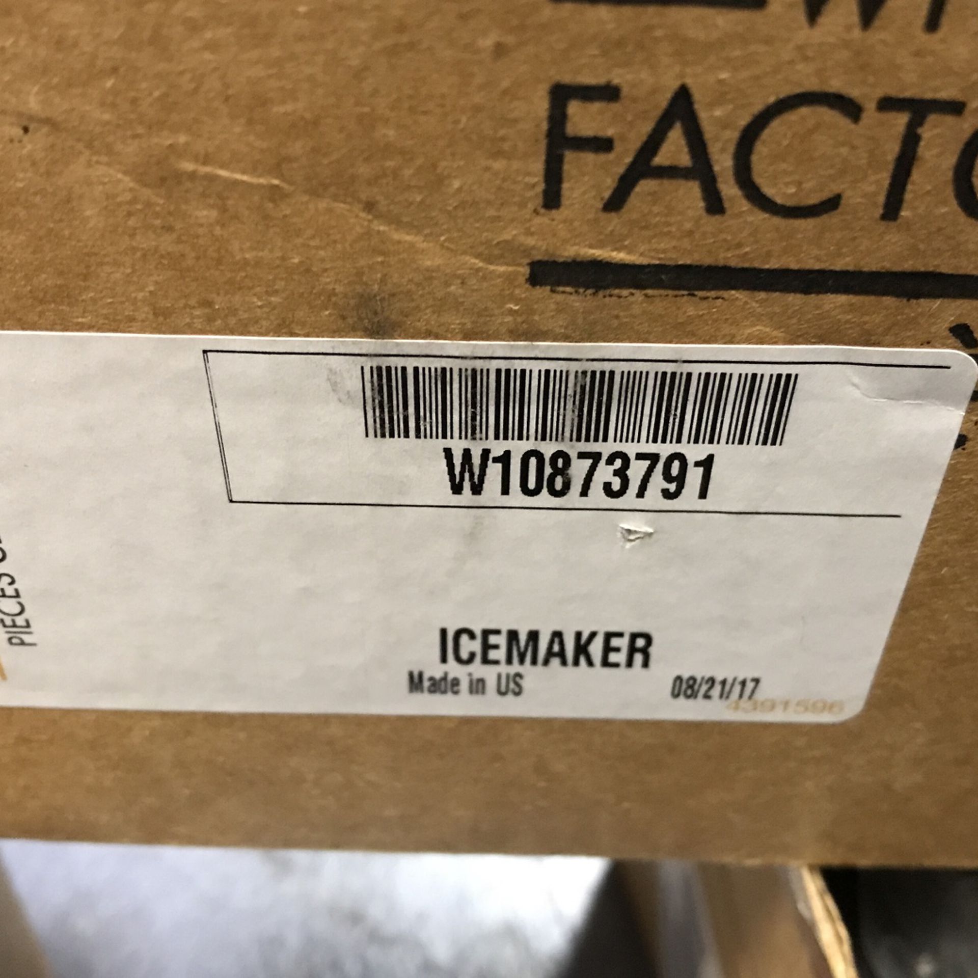 Whirlpool Refrigerator Ice Maker W10873791