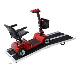 6-Foot Aluminum Wheelchair Ramp, Portable Foldable, 600 lb, Non-Slip, 2-Piece for Home & Steps New