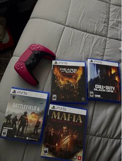PS5 Controller + 4 PS5 Games Bundle