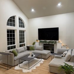 West Elm Shelter 2-Piece Bumper Bonus Chaise Sectional Sofa