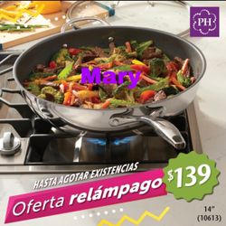 Sartén de 14” Diámetro Con Antiadherente Princess House