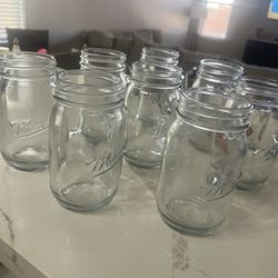 Set Of 8 Mason Glass Cups 