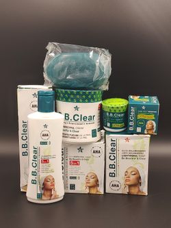 Bb Clear Aha Whitening Body Lotion , Cream, Soap,Face Cream 4 Pcs set