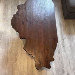 Illinois Shaped Wooden Table 