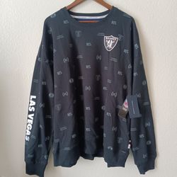 XXL Las Vegas Raiders Tommy Hilfiger Men’s Black Reid Graphic Pullover Sweater