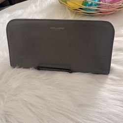 YSL round zip long wallet