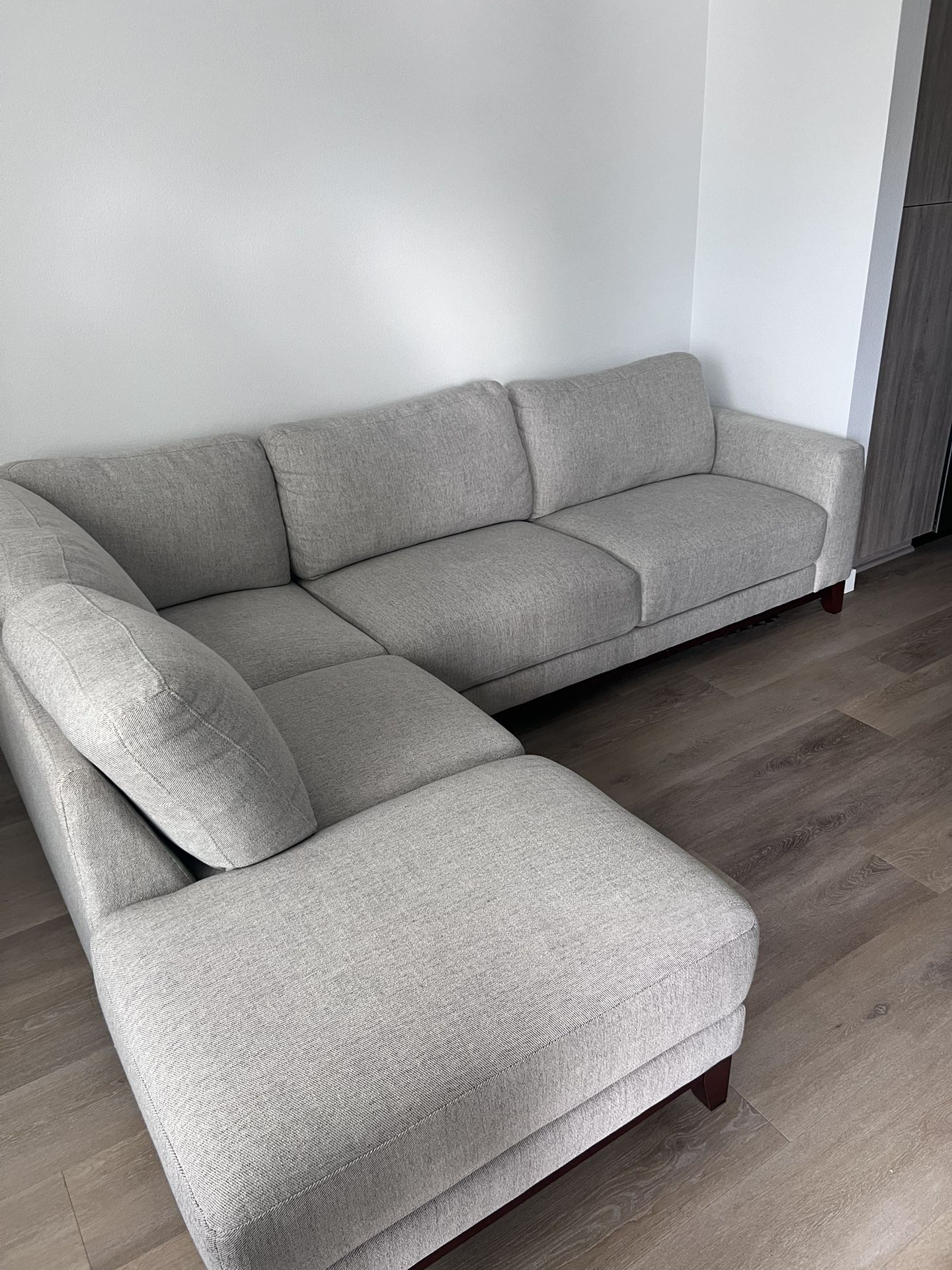 Living Spaces Amherst Cobblestone 2 Piece Sectional with Right Arm Facing Chaise