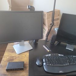 Computer And 2 Monitors