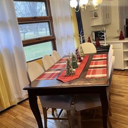 Cherry Wood Dining Table - Chairs Included