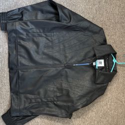 Adidas Santiago black pleather jacket