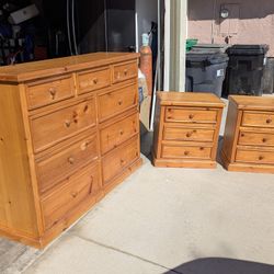 Wood Dresser & Night Stands