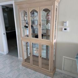 Display Cabinet, Solid Wood, Glass Doors, Lighted 72"H