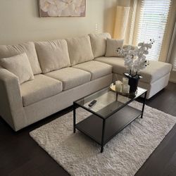 Brand New Cream Sectionals With Free Ottoman 