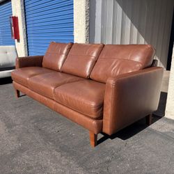 Leather Couch Cognac 