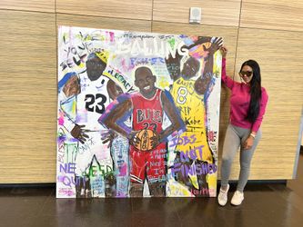 Original NBA Art Painting! Lebron - Jordan - Kobe