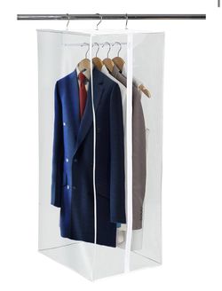 Bolsa de ropa – Organizador de armario colgante transparente – Cubierta duradera con cremallera con barra que protege vestidos, trajes y chaquetas del