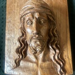Carved Wooden Jesus Plaque