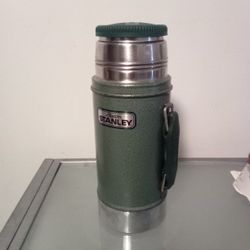 Vintage Aladdin Stanley Stainless Steel Thermos Bottle 24oz Wide Mouth A-1350B Green. 