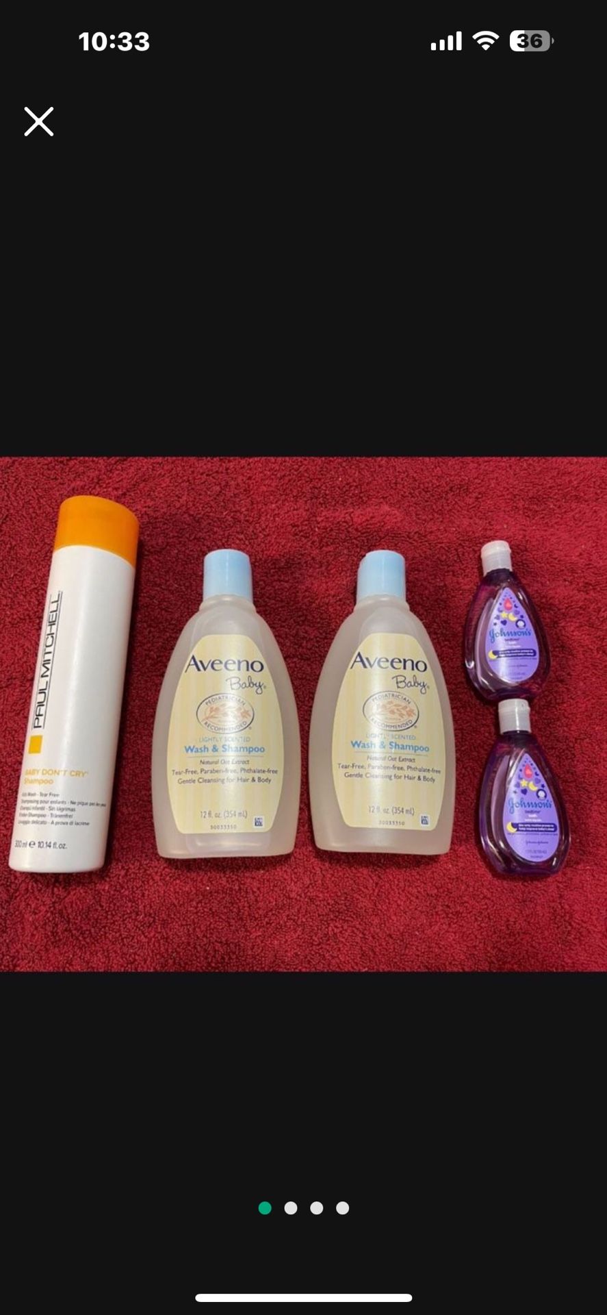 CA. AVEENO WASH & SHAMPOO. PAUL MITCHELL BABY SHAMPOO. 