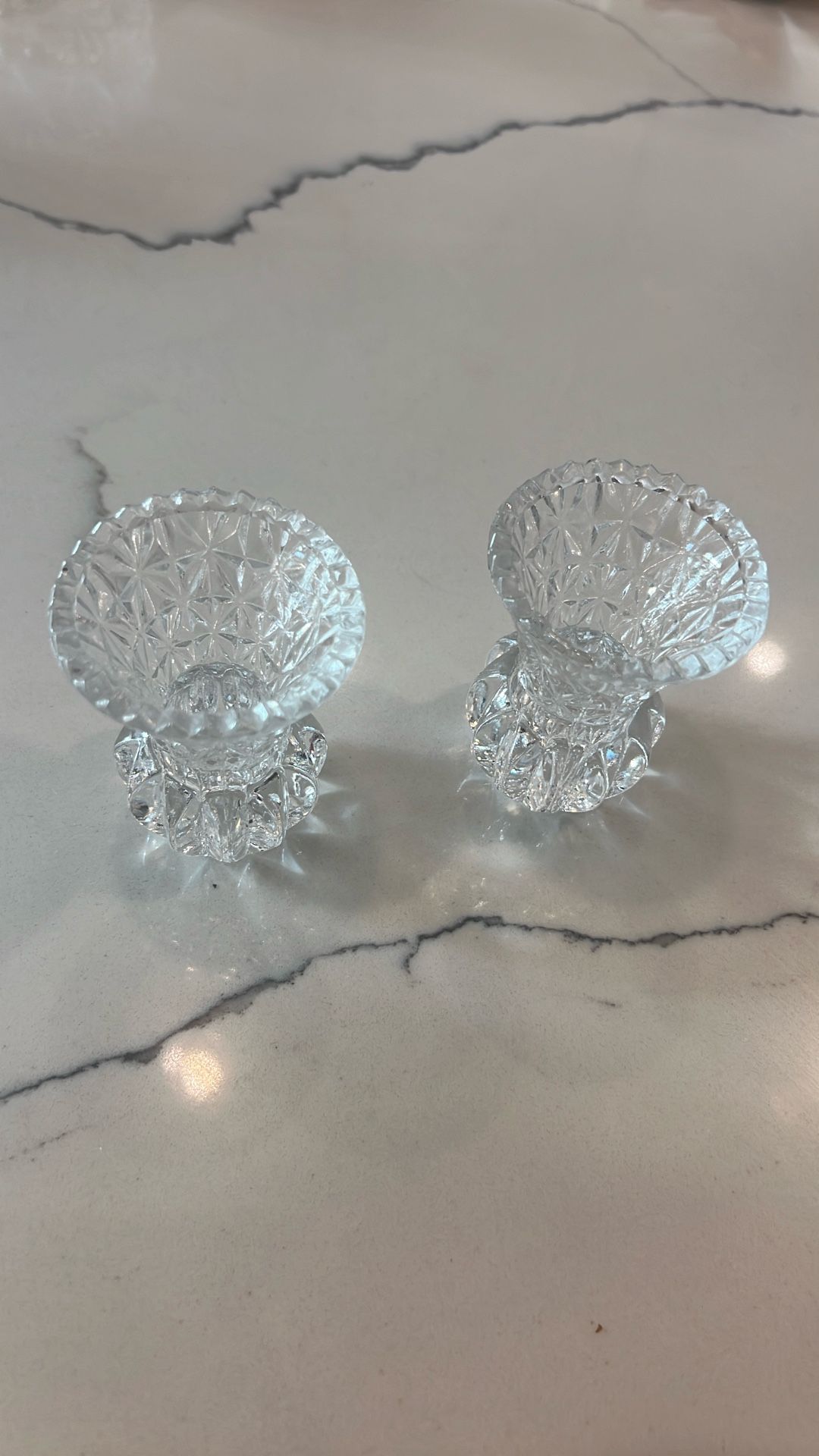 Princess House 3.25" Vintage Crystal Bud Vase with Sawtooth Rim