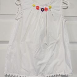 Carter's White Sleeveless Top with Colorful Floral Details girls Size 4T