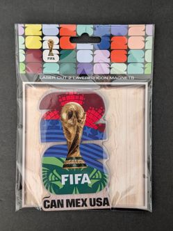2026 FIFA World Cup Laser Cut 2 Layered Icon Magnet CAN MEX USA