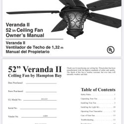 52”veranda 11 Ceiling Fan