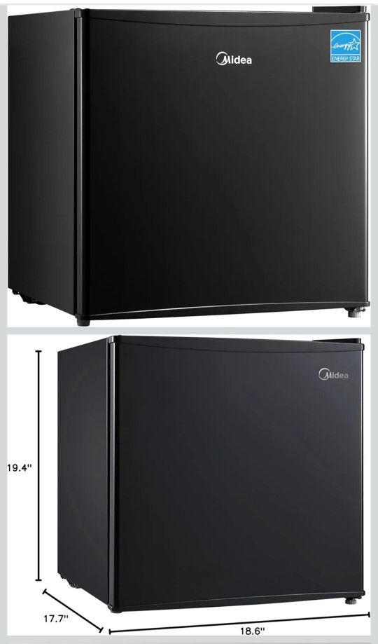 Midea WHS-65LB1 Compact Single Reversible Door Refrigerator, 1.6 Cubic Feet(0.045 Cubic Meter)