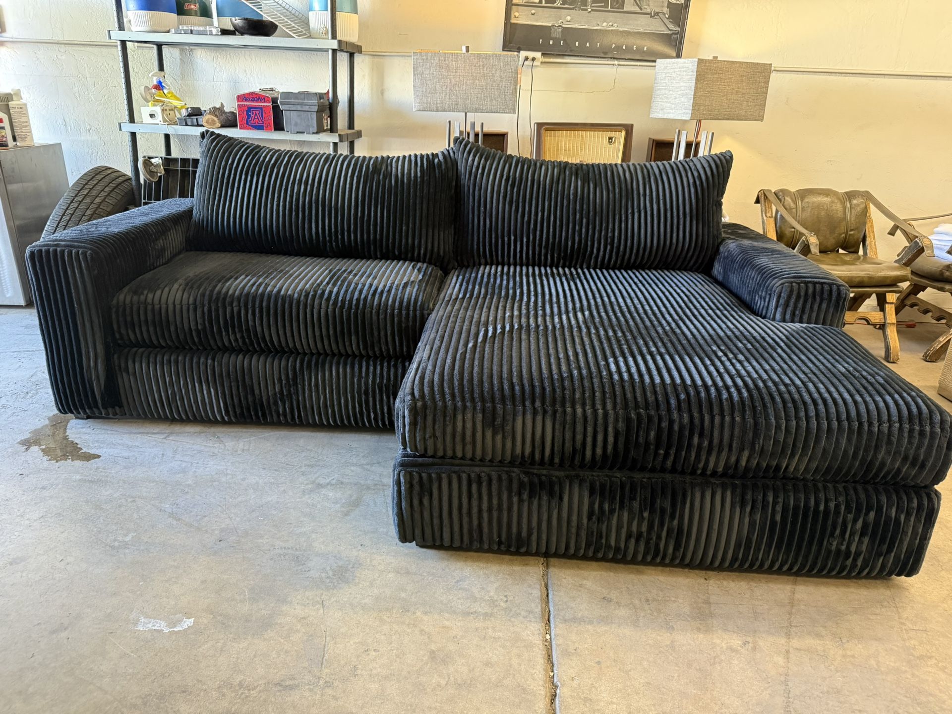Sectional Reversible Plush Corduroy LIKE NEW