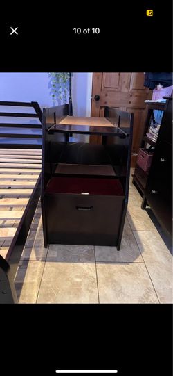 Full and twin wood bunk bed