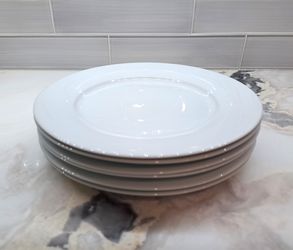 NEW Porcelain Dinner Plates - White, 15.5" - Set of 6