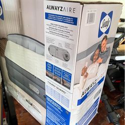 SEALY AlwayzAire Tough Guard Quilted Topper Air Mattress, Queen