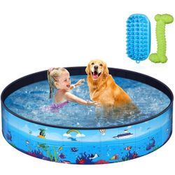 Pool with Pet Brush Chew Toy and Storage Bag, For Pets And Kids