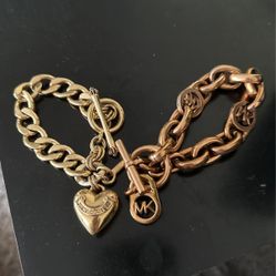 2 plated gold bracelets MK/Juicy Couture 
