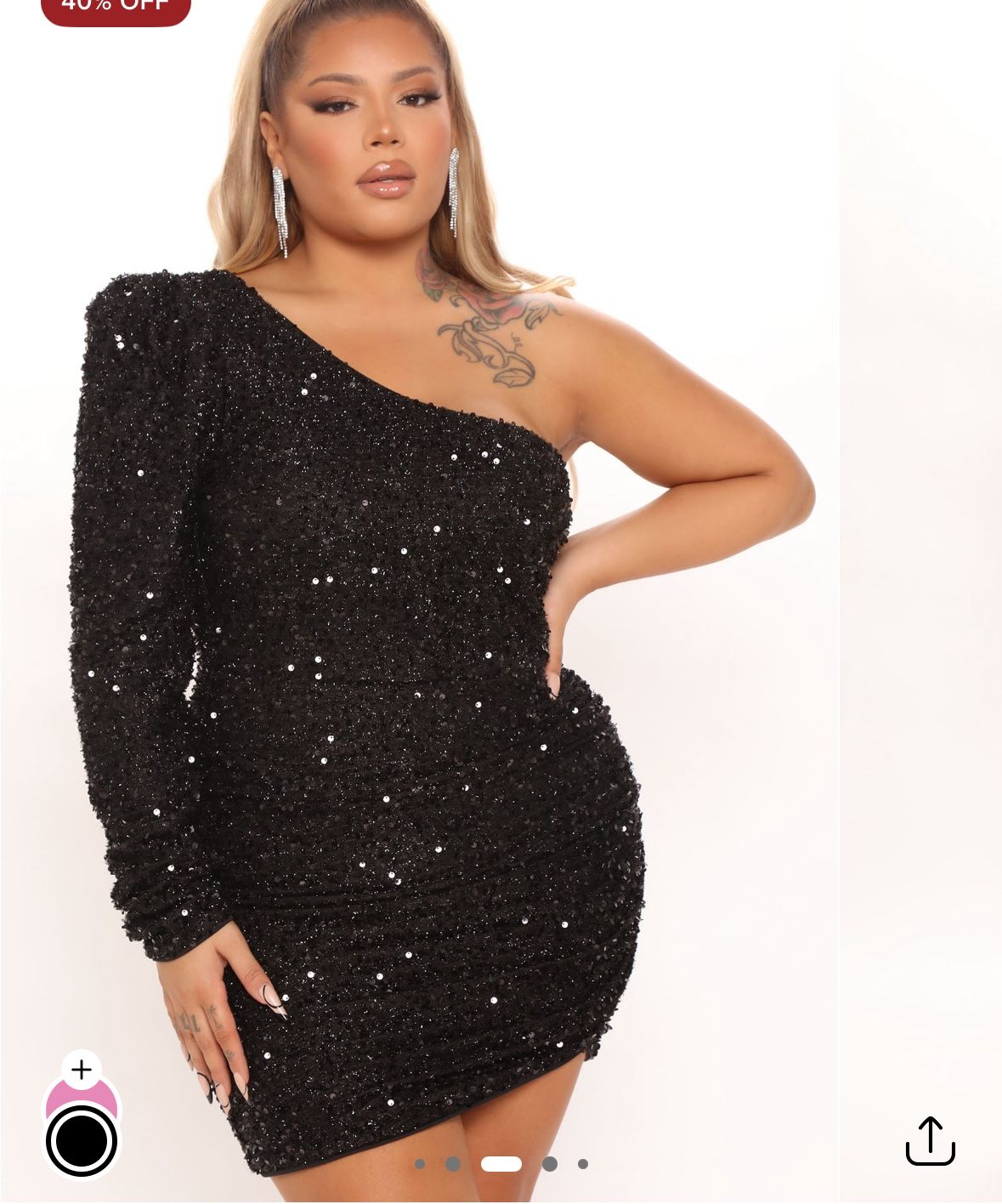 Olivia Sequin Mini Dress - Black 3X