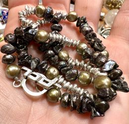 17” Sterling & Pearl Necklace