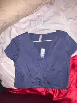 Blue crop top