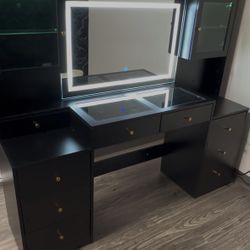 Brand New Black LED Mirror Music Vanity Desk