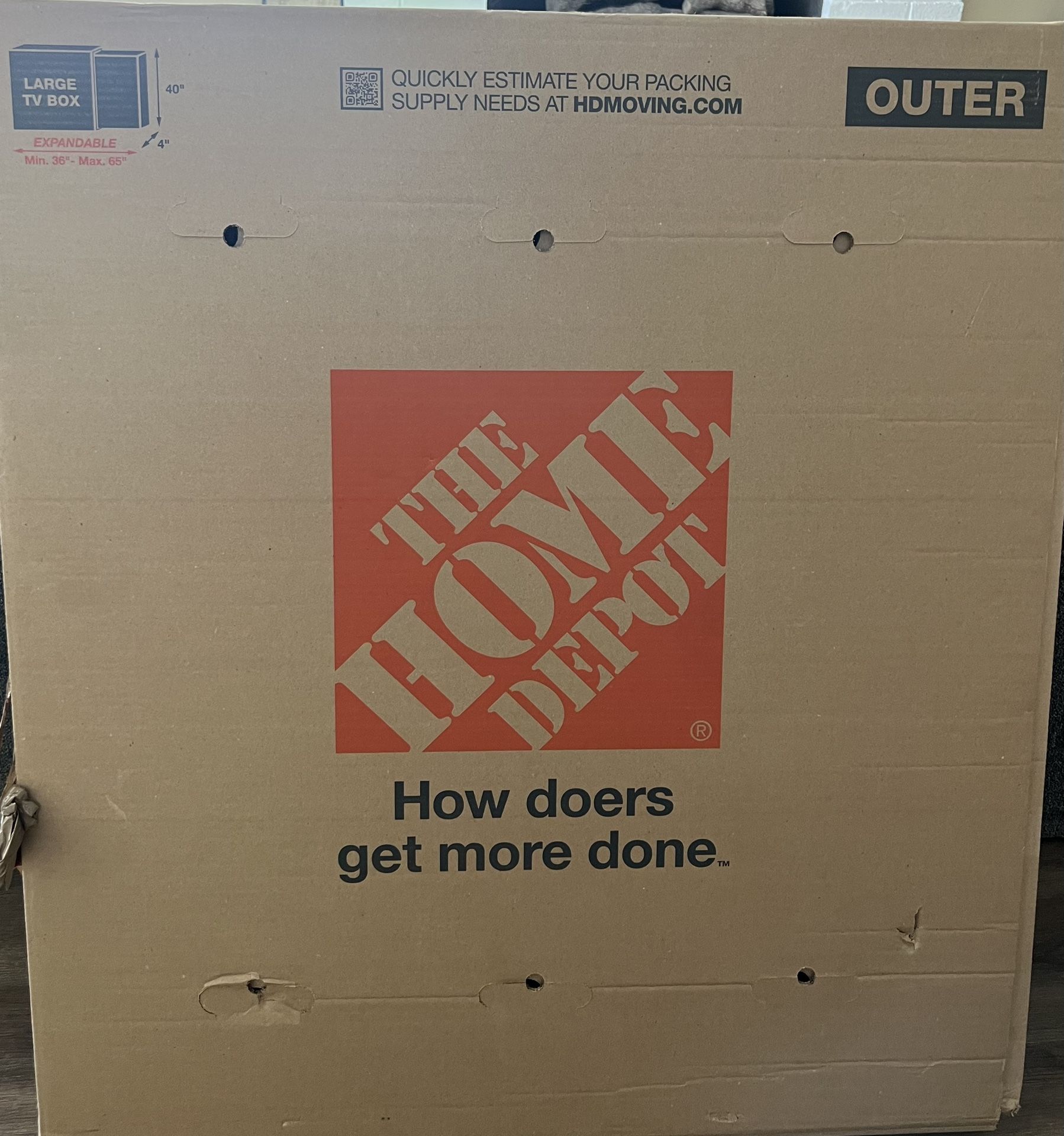Home Depot Large TV Box