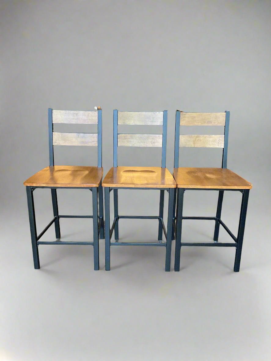 Wood and Metal Counter Height Chair