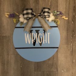 Custom Last Name & Initial Door Hanger 
