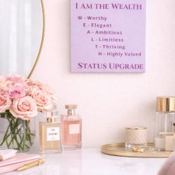 "I Am the Wealth" - Mini Affirmation Canvas (6"x6")