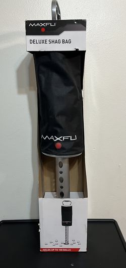 Maxfli Deluxe Shag Bag - Black Golf Shag Bag / Golf Ball Pick Up with Zipper