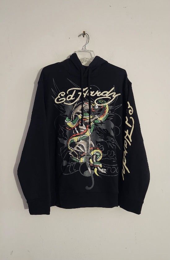 Ed Hardy Dragons Pullover Hoodie Color:Black/Multi Size:XL