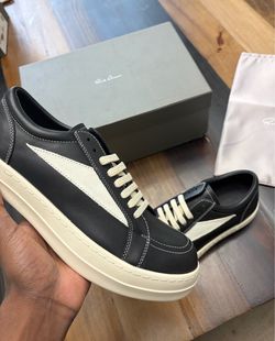 Rick owen vans leather black white size 11
