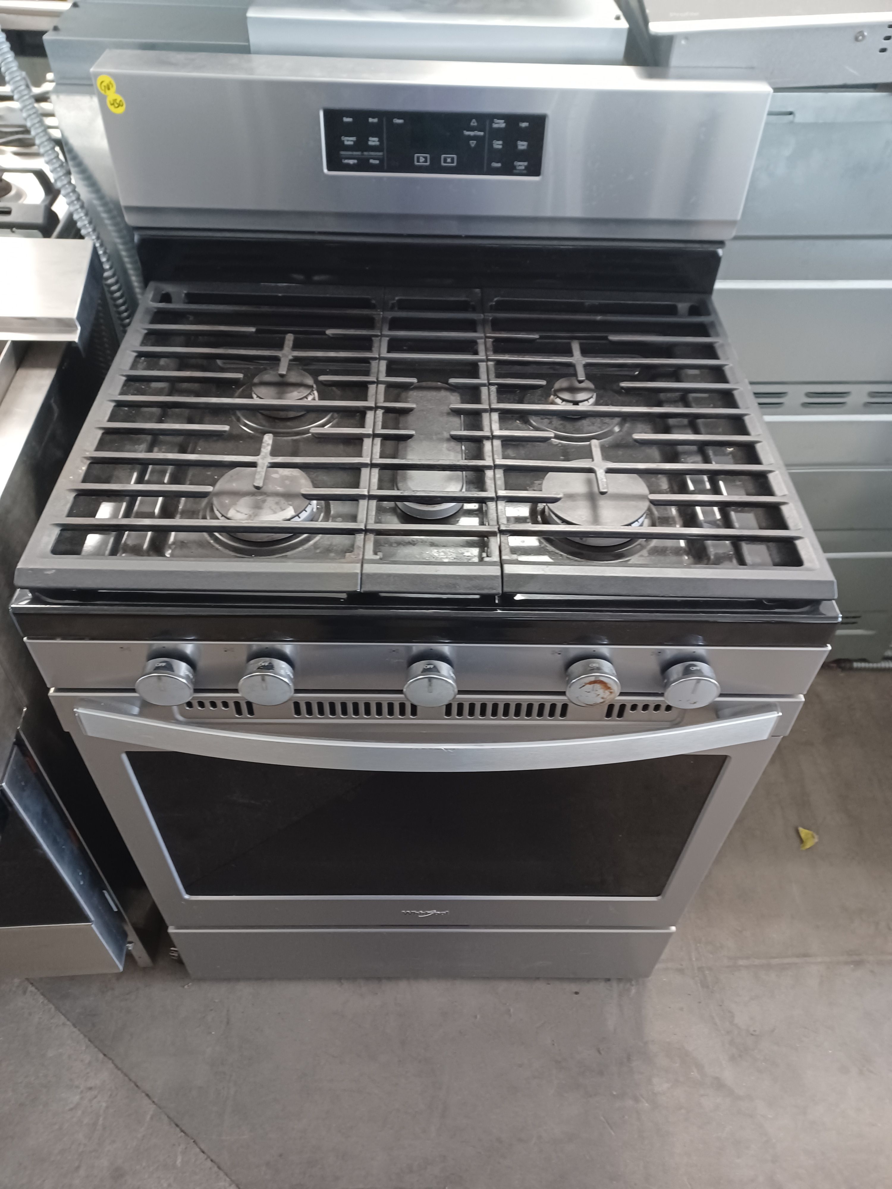 Whirlpool stainless steel 5 burner gas oven/range Open sundays